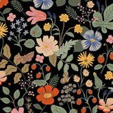 Cotton and Steel - Canvas Strawberry Fields - schwarz - Rifle Paper co. - Stoffmeisterei